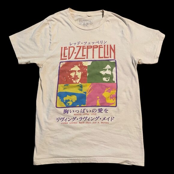 Led Zeppelin Japanese Singles Graphic Band Members T-Shirt Size Small - Picture 1 of 4